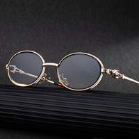 Gafas de Sol KAJILA al por Mayor, Modernas y a la Moda, con Logotipo Personalizado, Marco Ovalado de Metal, Protección UV400, para Hombre