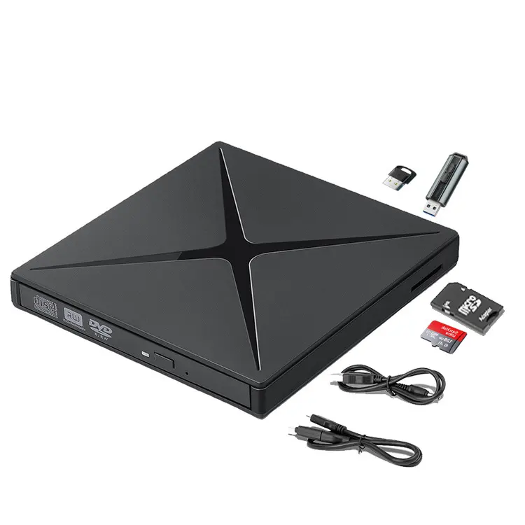 Grabadora de CD/DVD USB 3,0 y tipo-c, Unidad óptica externa, lector de tarjetas, conector USB, DVD-RW de unidad óptica externa