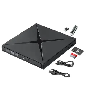 USB 3.0 & Type-C CD/DVD-Recorder Externes optisches Laufwerk SD-Buchse Kartenleser USB-Buchse Mobiles externes optisches Laufwerk DVD-RW