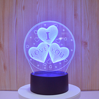 Lampe à illusion 3D LED personnalisée, décoration de chambre pour enfants, lampe de nuit LED 3D en acrylique avec batterie USB, lampe de table LED 3D, lumières 3D pour enfants, cadeau