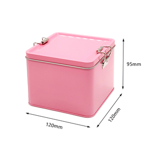 En stock, boîte cadeau carrée tiramisu personnalisée en étain, emballage de gâteaux de qualité alimentaire, bonbons, café, thé, boîte de conserve en métal mat avec serrure - Product Image 5