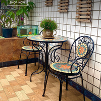 Meubles de jardin en métal de style européen moderne, ensemble table et chaises en fer pour balcon, jardin, terrasse, commerce électronique transfrontalier