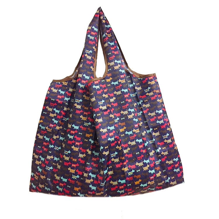 Portable Waterproof Polyester Grocery Bag Reusable Foldable Shopping Tote Bag