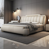 Ensemble de meubles de chambre à coucher haut de gamme en gros, lit moderne de luxe taille King/Queen, lit double rembourré moderne, ensemble de chambre à coucher en cuir