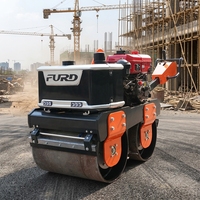 Nouvelle mini-rouleuse routière de 550 kg avec moteur diesel essence, machine de construction vibrante, mini-rouleuse routière autoportée