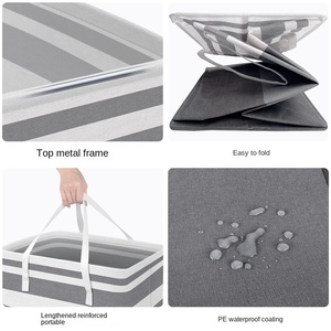 Yatak odası ve banyo bağlantısız 75L PE su geçirmez çamaşır sepeti çamaşır için büyük katlanabilir çamaşır sepetleri - Product Image 5