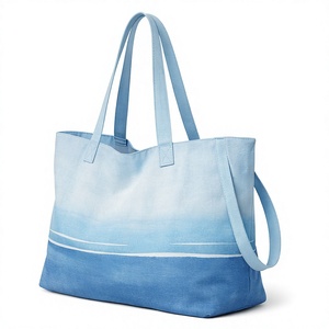 Wholesale Custom Fashion Summer Beach Tote <b>Bags</b> Women Hand <b>Bags</b> <b>Large</b> Canvas Zipper Beach <b>Bag</b> with Shoulder Handle - Product Image 3