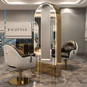 Espejo de Doble Cara para Salón de Belleza y Barbería, Chapado en Oro, de Acero Inoxidable, Vertical, Tamaño Personalizable, Gran Venta - Product Image 4