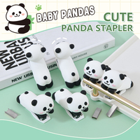 Mini Agrafeuse Panda Mignonne Portable, Agrafeuse de Dessin Animé avec Agrafes 24/6 pour l'École, le Bureau et les Cadeaux de Papeterie