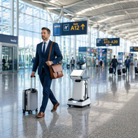 Solution publicitaire numérique intelligente et autonome pour chariots à bagages, affichage numérique et écrans tactiles OEM pour intérieur
