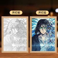 Lampes de nuit en acrylique et bois massif avec design d'anime 388, 23*17CM