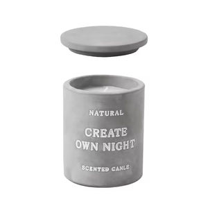 Bougies parfumées en gros, conteneurs en céramique et béton gravés avec logo personnalisé, bougies uniques en ciment - Product Image 1