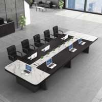 Taille personnalisée 8 à 10 places Table de réunion moderne Salle de formation Table de conférence de direction Mobilier de bureau Ensemble de chaises de bureau