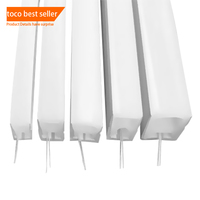 Profilé en silicone flexible carré pour bande LED, étanche, diffuseur de lumière néon en caoutchouc, montage en surface pour bande LED