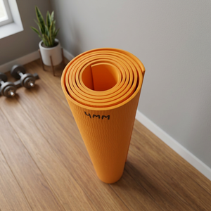 Tapis de yoga Pilates pliants écologiques imprimés sur mesure équipement de fitness portable en caoutchouc tapis de couleur orange pour usage extérieur - Product Image 3