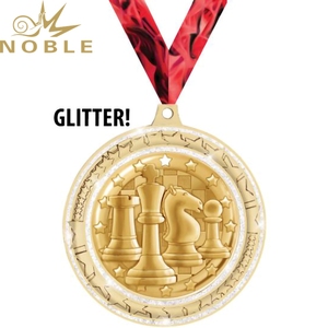 Médaille de compétition d'échecs en or de haute qualité pour enfants en stock - Product Image 2