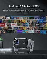 Projecteur intelligent portable 3D LED, projecteurs vidéo pour cinéma maison, jeux, projecteur laser, Smart TV BOX 1080P 4K HD