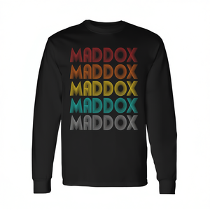 T-shirt à manches longues vintage personnalisé avec le nom de famille Maddox 'I Love Maddox' - Produit promotionnel personnalisable - Product Image 2