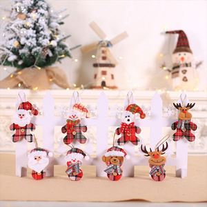 Juego de Adornos Navideños Colgantes de Tela a Cuadros con Botones Metálicos para Decoración de Árboles de Navidad y Decoración Festiva del Hogar - Product Image 1