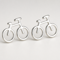 Boucles d'oreilles pendantes en forme de vélo ajouré en argent sterling 925, design mignon et doux, minimalistes pour femmes, vente en gros