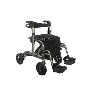 Rollator marcheur pliant Portable personnes âgées hauteur réglable en plein air médical en aluminium marcheur avec pédale