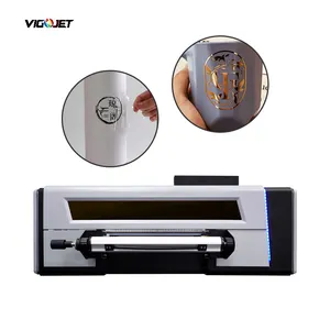 VIGOJET New Design A2 Size UV DTF Printer 4 Heads Laminating with Gold Foil Automatic Digital UV Ink Multicolor Printing