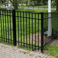Panneaux de clôture de jardin tubulaires en fer forgé, en acier, à sommet plat, décoratifs, modernes, pour piscine, vente en gros