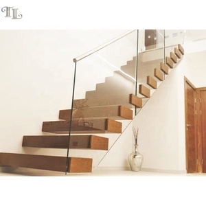 <span class=keywords><strong>Escalier</strong></span> flottant moderne <span class=keywords><strong>en</strong></span> bois TL avec garde-corps <span class=keywords><strong>en</strong></span> verre sans cadre, éclairage LED intégré aux marches, <span class=keywords><strong>escalier</strong></span> cantilever à monte-<span class=keywords><strong>escalier</strong></span> ouvert - Product Image 3