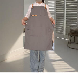 Ins style <span class=keywords><strong>japonais</strong></span> simple <span class=keywords><strong>lin</strong></span> coton <span class=keywords><strong>lin</strong></span> double couche <span class=keywords><strong>tablier</strong></span> artistique jardinage poterie cuisson vêtements de travail pour hommes et femmes - Product Image 2