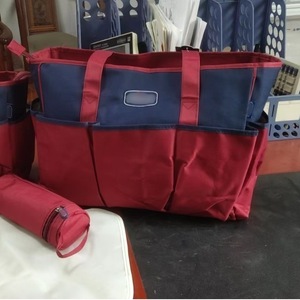 Juego de bolsas para pañales, bolsa de viaje para bebé de tela Oxford de gran capacidad, 6 piezas, con cambiador y soporte para biberón, color azul - Product Image 3