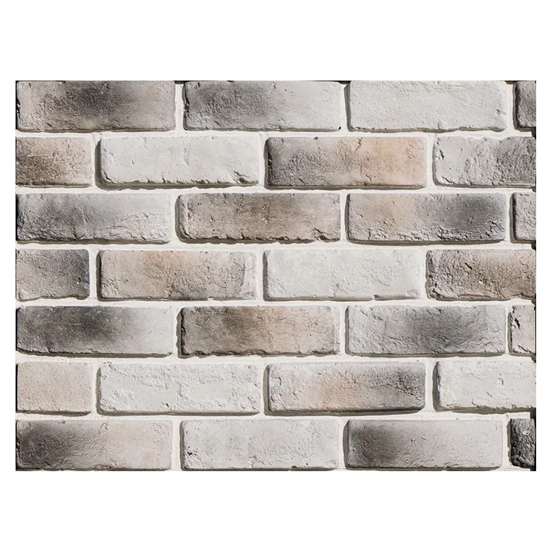 House outdoor decor white thin faux brick panel white cement mold artificial exterior wall bricks