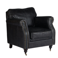 Fauteuil de salon individuel en cuir véritable marron vintage, confortable pour la maison, le salon ou la chambre