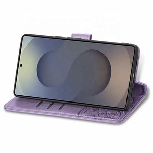 Custodia a Portafoglio per <span class=keywords><strong>Samsung</strong></span> S26 Ultra S25 con Porta Carte di Credito, in Pelle PU Goffrata a Farfalla e Cinturino da Polso - Product Image 5