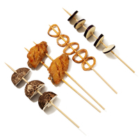 Brochettes rondes en bambou jetables pour barbecue, en bambou de qualité alimentaire