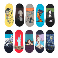 Chaussettes en coton doux OEM, respirantes de haute qualité, à l'huile, Art de ciel étoilé, unisexes, vente en gros,