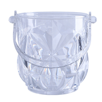 Seau à glace portable en acrylique transparent Queenwins de 1,25 Qt, fabriqué en Chine, idéal pour refroidir la bière, le champagne et le vin à la maison ou au bar.