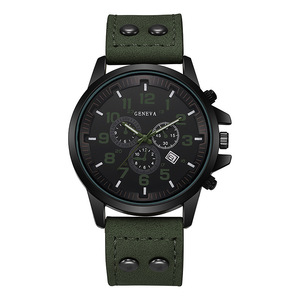 VENTE FLASH Montre de sport de luxe pour homme en PU, montre-bracelet à quartz avec cadran de 40 mm, boîtier de 10 mm, fermoir pliant - Product Image 5