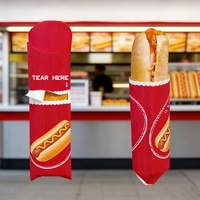 Boîte en carton personnalisée en forme d'oreiller à ouverture facile pour emporter : Shawarma, Kebab, Wrap, Tacos, Manchon à hot-dogs à déchirer
