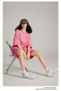 Women's Custom Streetwear T-<b>Shirts</b> Knitted 100% Cotton Washed Gradient Colors Breathable Soft Anti-Shrink - Product Image 4