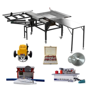 Scie à panneaux horizontale durable WJ600 avec moteur 220 V, scie à onglet coulissante, scie de table pour le travail du bois - Product Image 1