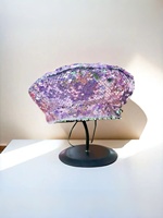 Vente en gros, 3 MOQ, chapeau béret à paillettes irisées réversibles violettes, pour festivals de musique, soirées, plage, extérieur, unisexe