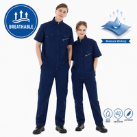Tenue de travail d'été en coton et polyester à manches courtes, anti-humidité, en stock