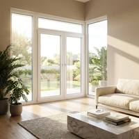 Ventana Abatible de Aleación de Aluminio de Alta Eficiencia Energética HUACAI, Diseño Moderno, Ventanas Grandes de Vidrio para Villa
