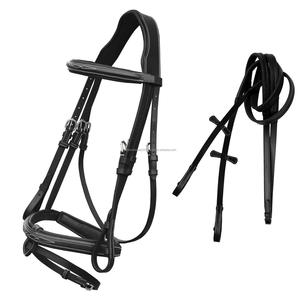 Equine สายรัดหนังม้าย้อมสีหนังลูกรอกสีขาวแบบถักลายแฟนซี - Product Image 2