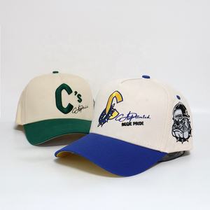 Gorras de Béisbol de Cinco Paneles de Dos Tonos con Logotipo Personalizado OEM ODM, Bordado 3D, Estructura en A, 100% Algodón, Gorras Deportivas de Béisbol - Product Image 1