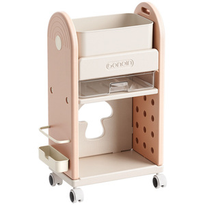 Onain Kids Storage Rack 4 Layers With Casters Portable Organizer For Books Toys And School Supplies - Product Image 5