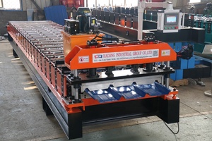 Azerbaijan adamante loại tre mái ngói cuộn tạo thành máy màu tráng men thép tấm kim loại metcopo ngói Máy làm - Product Image 2