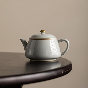 Chinese Antique Glazed Ceramic Teapot Porcelain Round With Lid Mini Single Kung Fu <b>Tea</b> <b>Set</b> For Afternoon <b>Tea</b> - Product Image 1