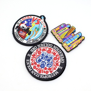 High Quality Custom Silicone and PVC Sun Patch <b>Black</b> Soft PVC Style with Lace Decoration Flower Shape Armband Hat Logo Patch - Product Image 5