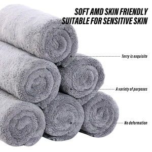 Toalla de baño de microfibra de terciopelo con logotipo personalizado, estilo liso de lujo para uso doméstico, toalla de spa para manos y cara para Hotel y Spa - Product Image 6